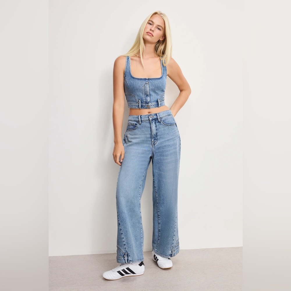Good American - REWORKED WIDE LEG JEANS